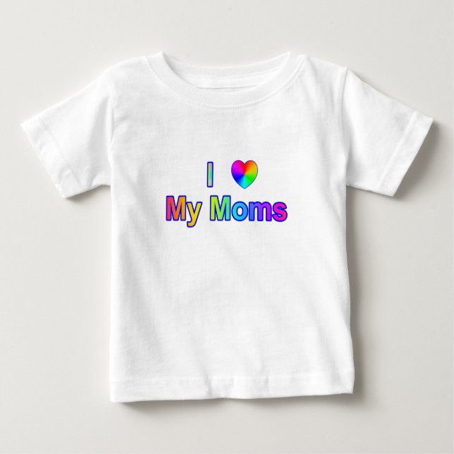T-shirt Pour Bébé J'Coeur Mes Moms (Devant)