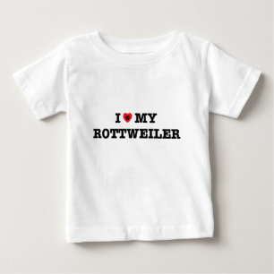 T-shirt Pour Bébé J'Coeur Mon Rottweiler