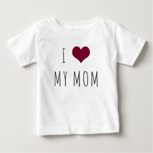 T-shirt Pour Bébé Je Coeur Ma maman T-shirt bébé