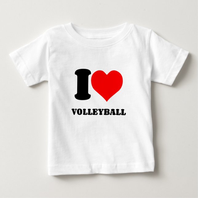 T-SHIRT POUR BÉBÉ JE COEUR VOLLEYBALL (Devant)