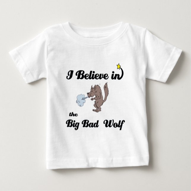 T-shirt Pour Bébé je crois au grand méchant loup (Devant)