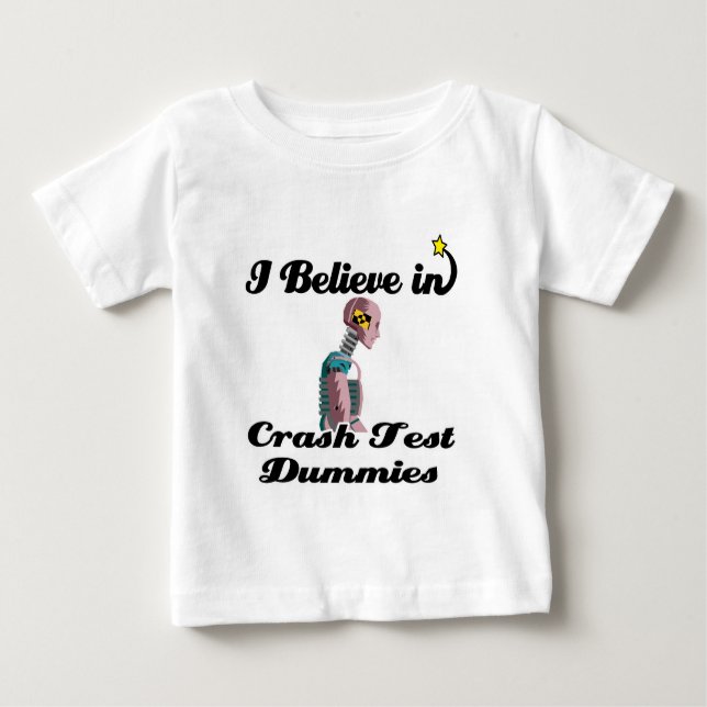 T-shirt Pour Bébé je crois aux mannequins d'essais de collision (Devant)