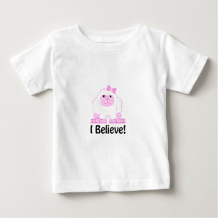 T-shirt Pour Bébé Je crois en la fille Yéti de dessin animé mignonne