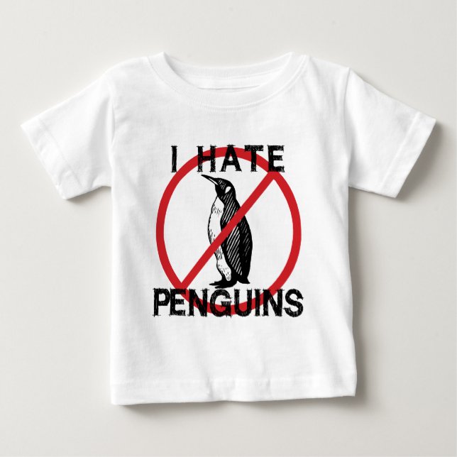 T-shirt Pour Bébé Je déteste les pingouins (Devant)