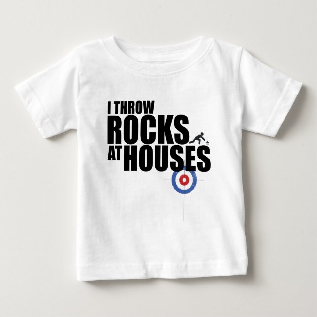 T-shirt Pour Bébé Je jette des roches au bordage de maisons (Devant)