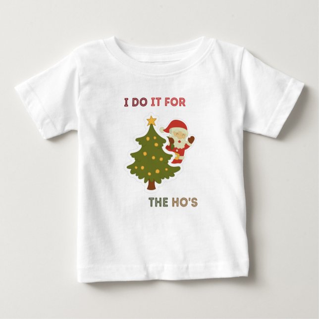 T-shirt Pour Bébé Je le fais pour les hos, Noël de famille 2020 (Devant)