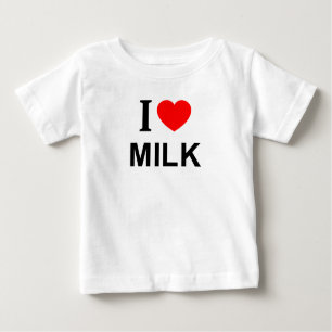 T-SHIRT POUR BÉBÉ JE ❤️ LE LAIT J'AIME LE LAIT JE LE LAIT DU COEUR