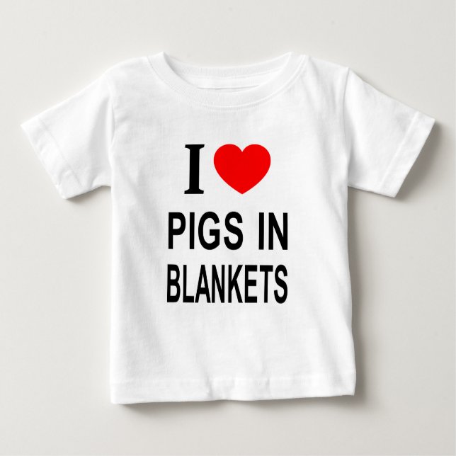 T-SHIRT POUR BÉBÉ JE ❤️ LES PIGS EN COUVERTURE J'AIME LES PIGS EN CO (Devant)