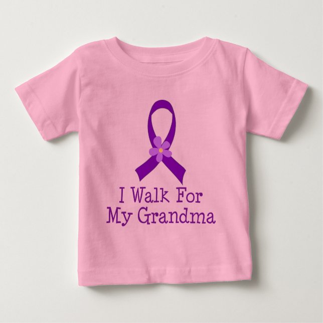 T-shirt Pour Bébé Je marche pour ma grand-maman (Devant)
