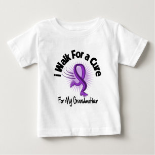 T-shirt Pour Bébé Je marche pour ma grand-mère - ruban pourpre