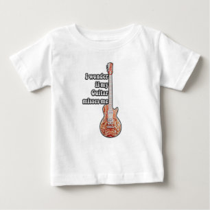 T-shirt Pour Bébé Je me demande si ma guitare me manque.