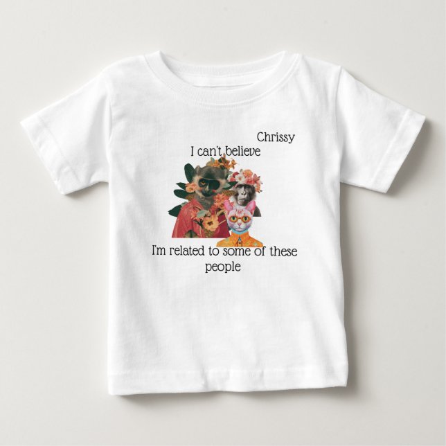 T-shirt Pour Bébé "Je n'arrive pas à croire que je sois apparenté... (Devant)