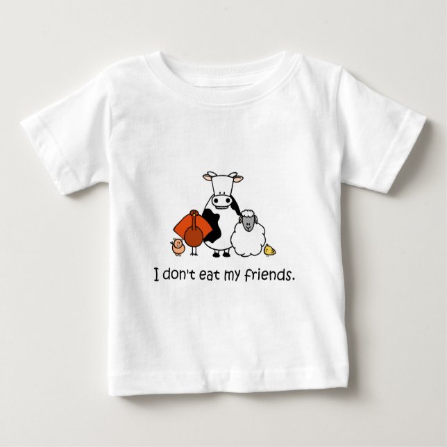 T-shirt Pour Bébé Je ne mange pas mes amis (Devant)