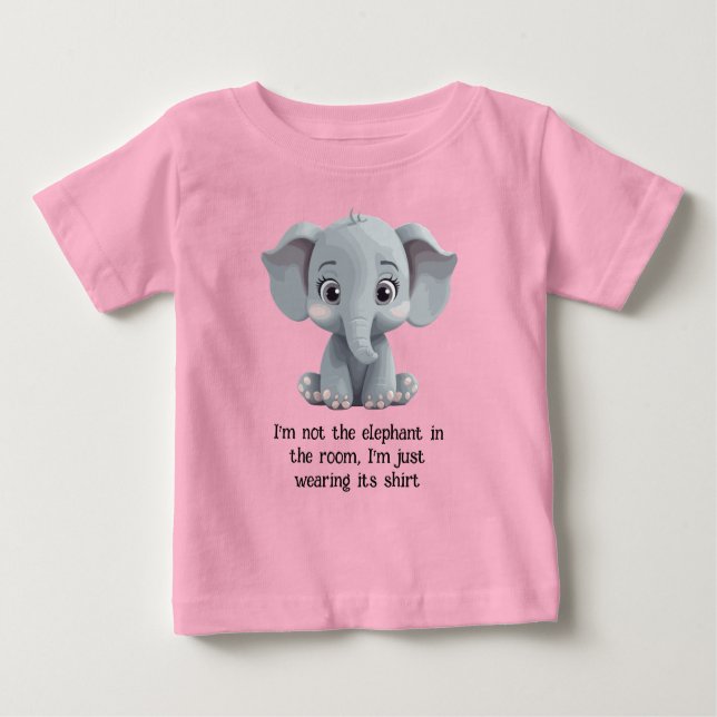 T-shirt Pour Bébé Je ne suis pas l'éléphant dans la salle (Devant)