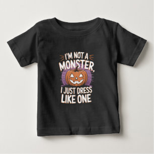 T-shirt Pour Bébé Je ne suis pas un monstre que je porte comme une H