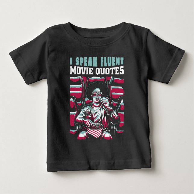 T-shirt Pour Bébé Je parle couramment les citations de films (Devant)