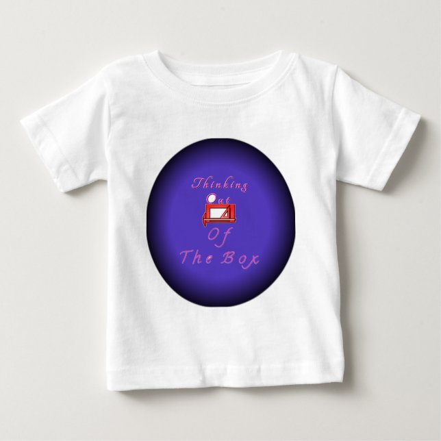 T-shirt Pour Bébé Je pense en dehors de la boîte. (Devant)