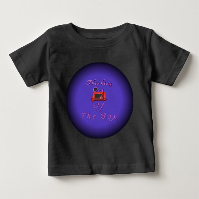T-shirt Pour Bébé Je pense en dehors de la boîte. (Devant)