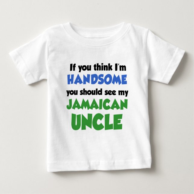 T-shirt Pour Bébé Je pense être un beau oncle jamaïcain (Devant)