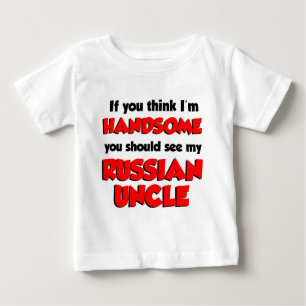 T-shirt Pour Bébé Je pense être un beau oncle russe