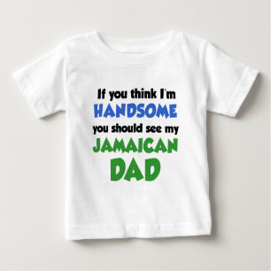 T-shirt Pour Bébé Je pense que je suis beau papa jamaïcain