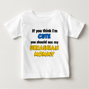T-shirt Pour Bébé Je pense que je suis mignonne maman ukrainienne
