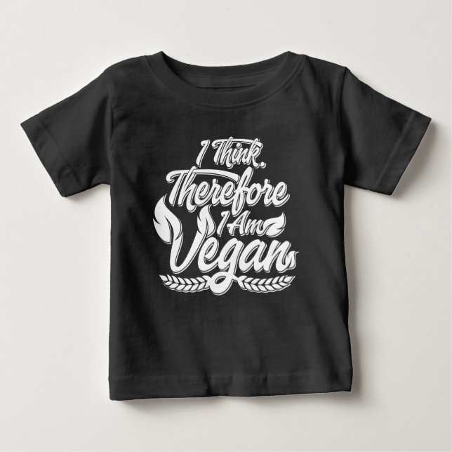 T-shirt Pour Bébé Je Pense Que Je Suis Vegan. (Devant)