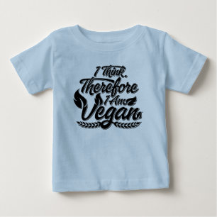 T-shirt Pour Bébé Je Pense Que Je Suis Vegan.