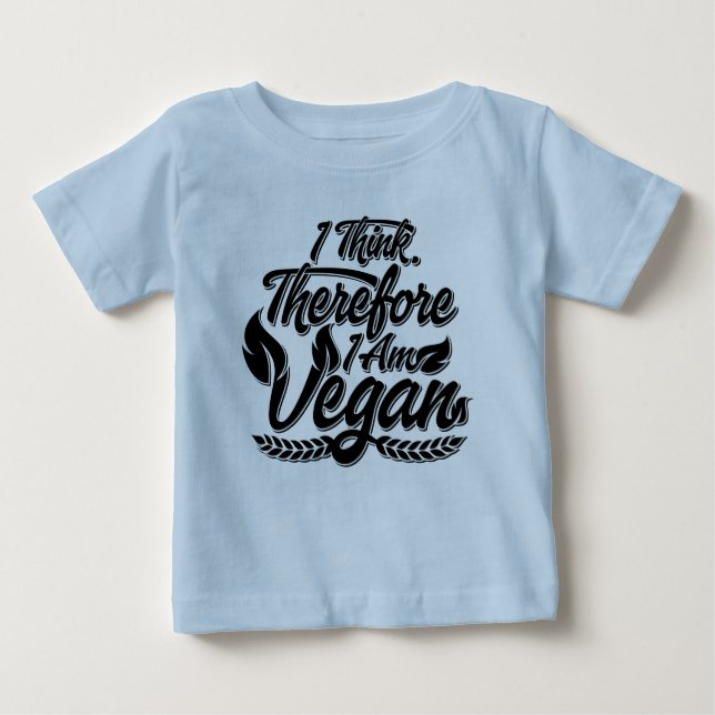 T-shirt Pour Bébé Je Pense Que Je Suis Vegan. (Devant)