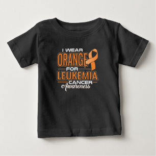 T-shirt Pour Bébé Je Porte De L'Orange Pour La Leucémie Cancer Sensi