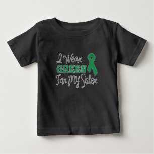T-shirt Pour Bébé Je Porte Du Vert Pour Ma Soeur (Ruban Vert)