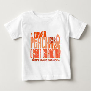 T-shirt Pour Bébé Je porte la pêche pour grands le Cancer utérin d