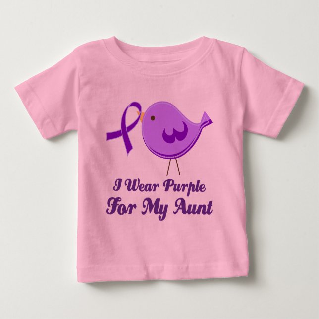 T-shirt Pour Bébé Je porte le pourpre pour ma tante (Devant)