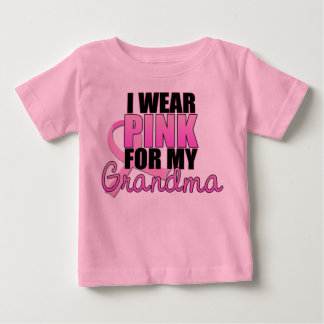 T-shirt Pour Bébé Je porte le rose pour ma grand-maman - cancer du