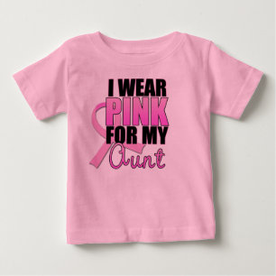 T-shirt Pour Bébé Je porte le rose pour ma tante