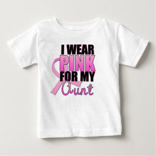 T-shirt Pour Bébé Je porte le rose pour ma tante