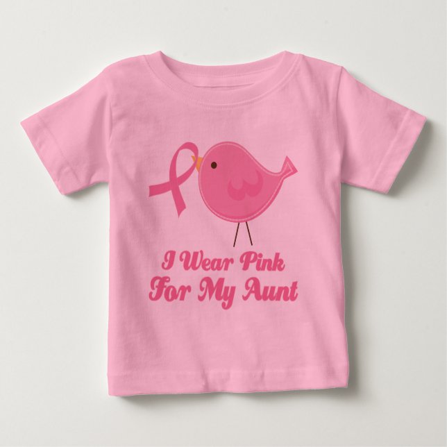 T-shirt Pour Bébé Je porte le rose pour ma tante (Devant)