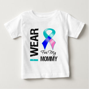 T-shirt Pour Bébé Je porte le ruban de cancer de la thyroïde pour m