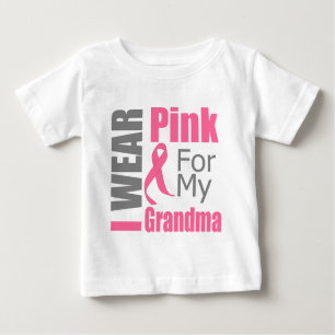 T-shirt Pour Bébé Je porte le ruban rose pour mon CANCER DU SEIN de
