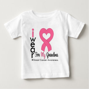 T-shirt Pour Bébé Je porte le ruban rose pour mon cancer du sein de