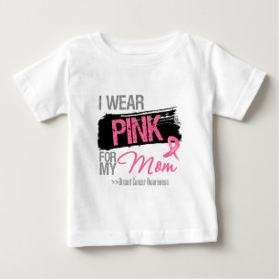 T-shirt Pour Bébé Je porte le ruban rose pour mon cancer du sein de