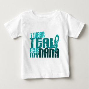 T-shirt Pour Bébé Je porte Teal pour mon Cancer ovarien de Nana 6,4