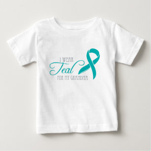 T-shirt Pour Bébé Je porte Turquoise pour ma grand-mère