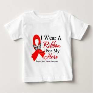 T-shirt Pour Bébé Je porte un ruban pour mon maladie cardiaque de