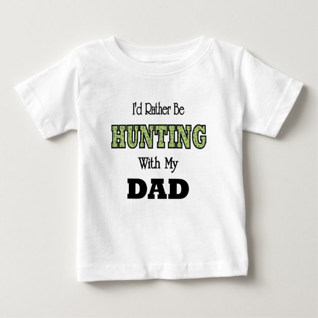T-shirt Pour Bébé Je préfère chasser avec papa (Devant)