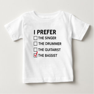 T-shirt Pour Bébé Je préfère… le bassiste