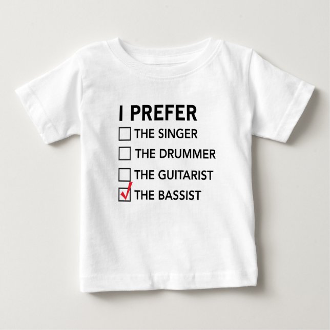 T-shirt Pour Bébé Je préfère… le bassiste (Devant)