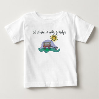 T-shirt Pour Bébé Je préférerais être avec grand-père !