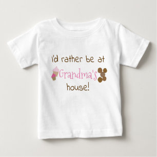 T-shirt Pour Bébé Je préférerais être chez Grand-mère