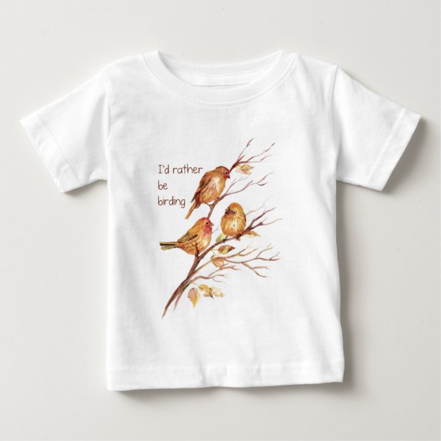 T-shirt Pour Bébé Je Préférerais Être Oiseau, Oiseau, Éperviers (Devant)